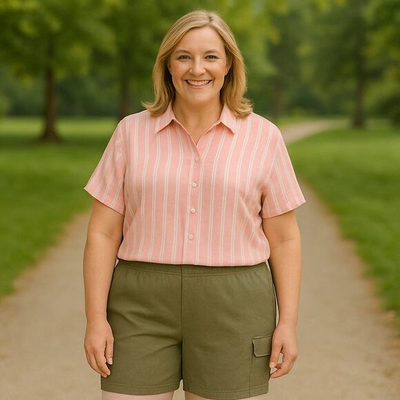 Chico's Shorts Womens Size 4 (20) Carpenter Pull-On Outdoors Military Green NWT - Picture 1 of 9